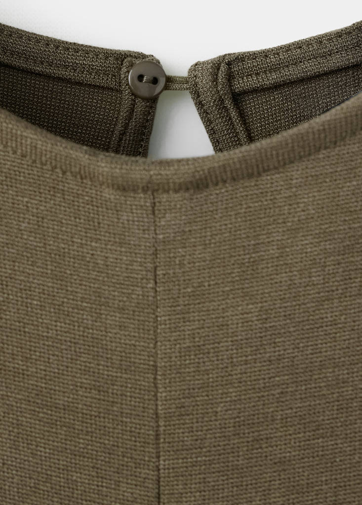 Fine-knit ruched dress — Khaki