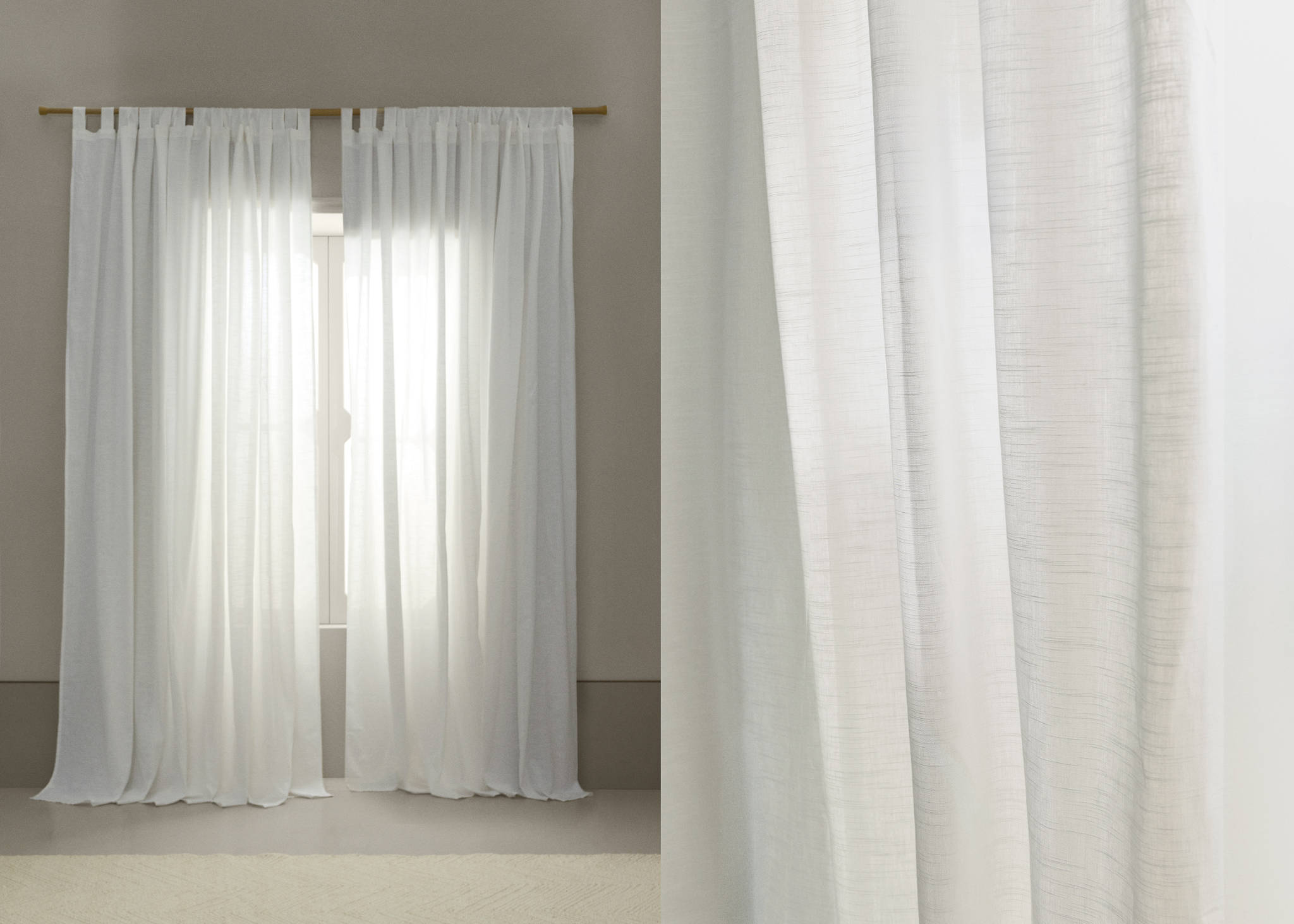 Medium-opacity cotton curtain - Panoramic plane