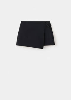 Wraparound skort with buckle — Black 5