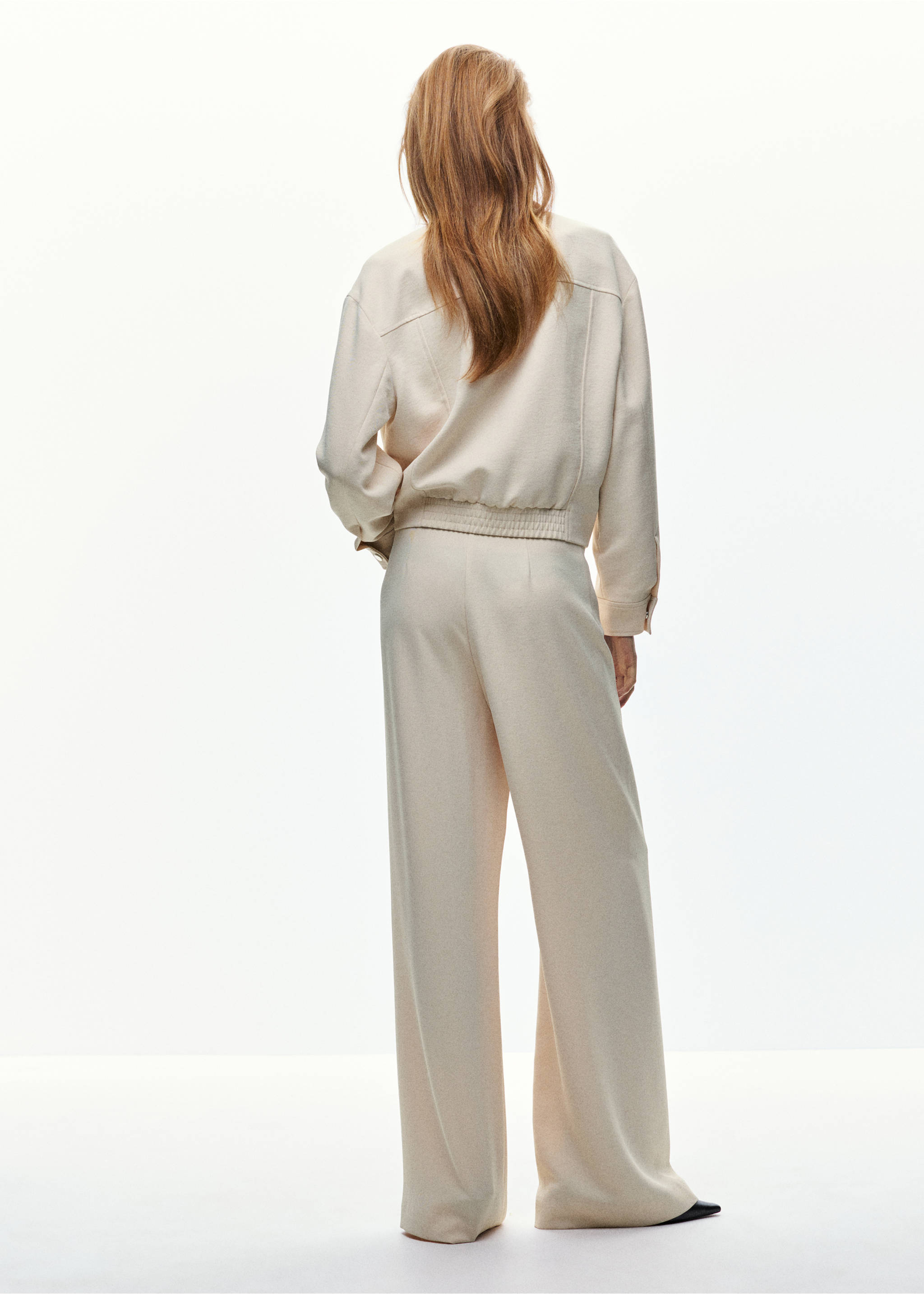 Bomber jacket with pockets - Reverse of the article, Ecru. Ref: 37074084-00.