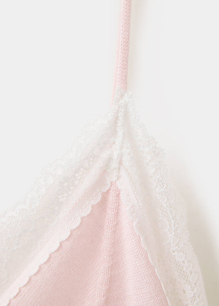 Lace knit top — Pastel Pink