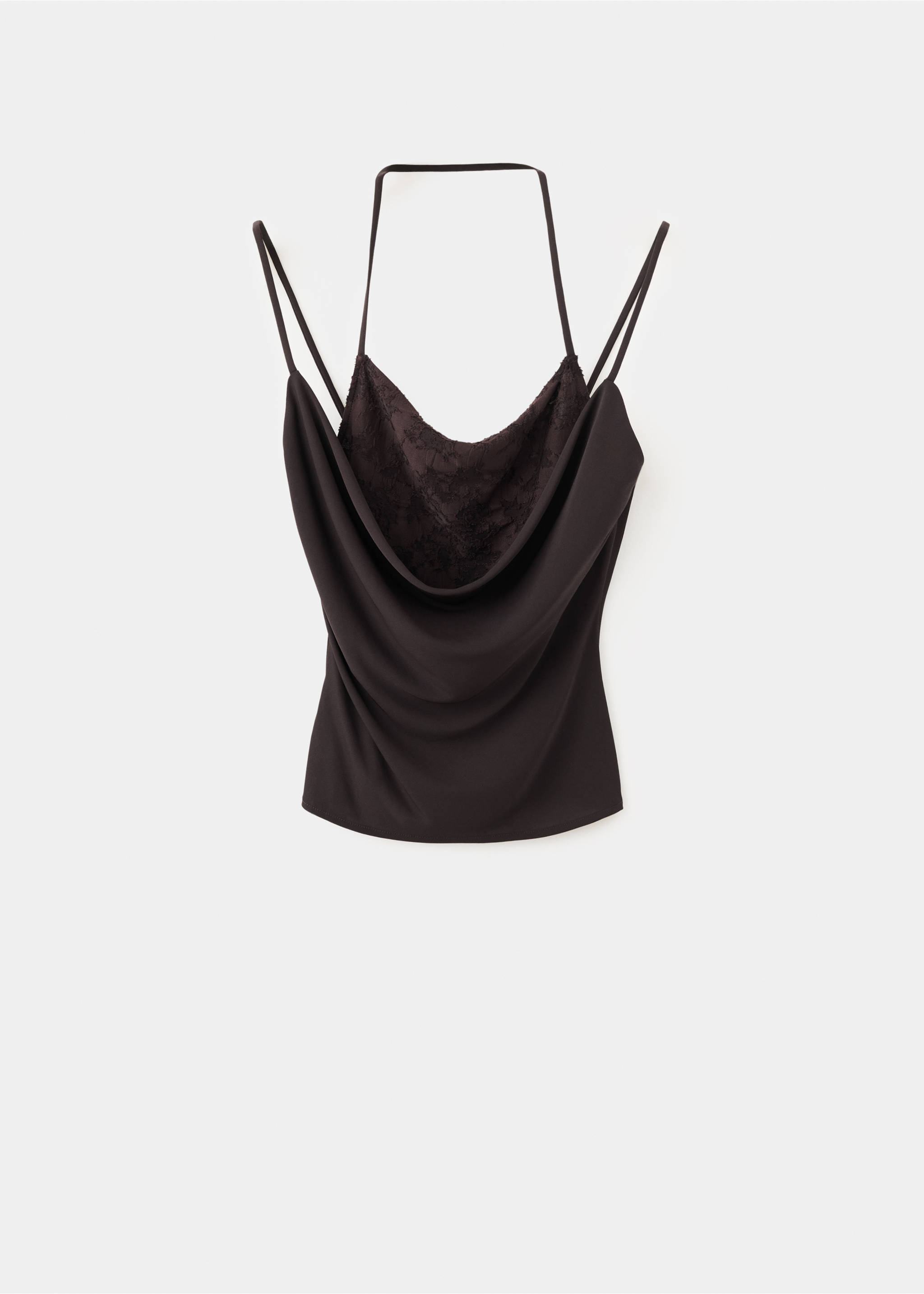 Top halter brodé - Article sans modèle, Marron. Ref: 37074087-00.