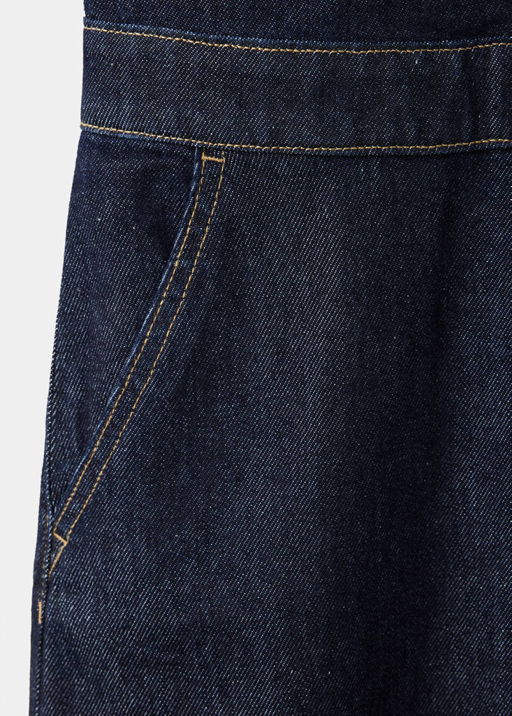 Short-sleeved denim jumpsuit — Open Blue