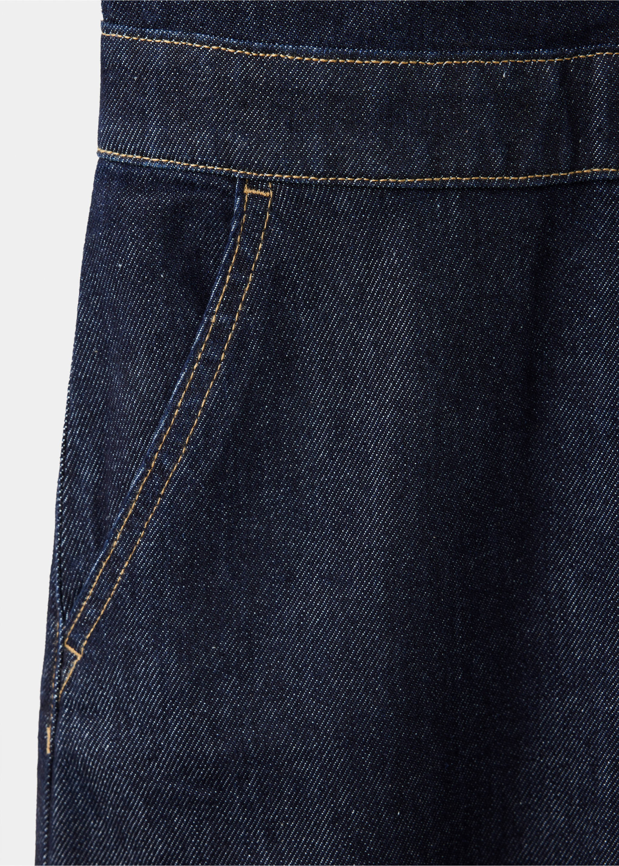 Short-sleeved denim jumpsuit - Details of the article 0, Open Blue. Ref: 37074088-00.
