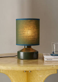 Ceramic base lamp with contrasting shade — Green 1