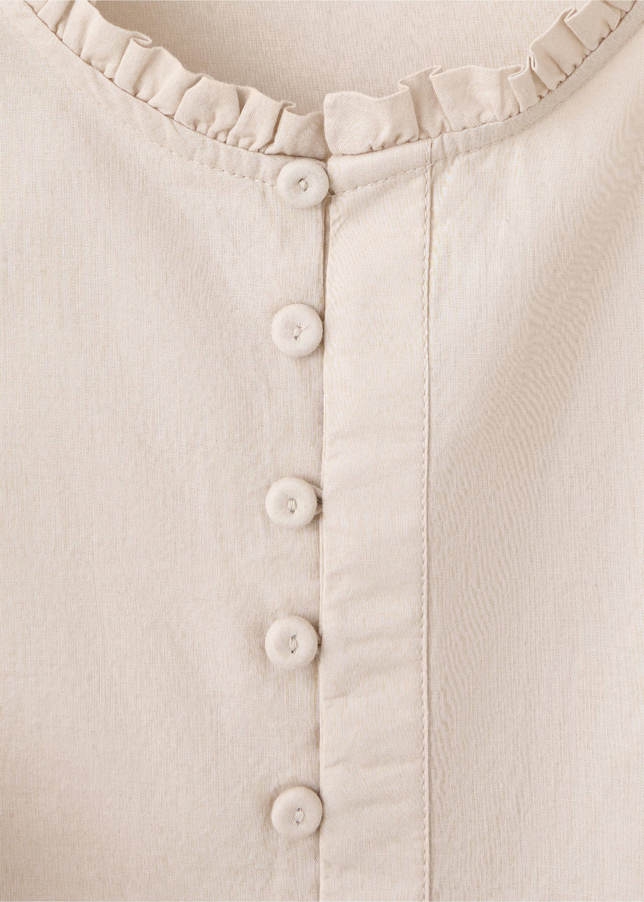 Cotton top with frill detail - Details of the article 8, Medium Brown. Ref: 37074091-00.