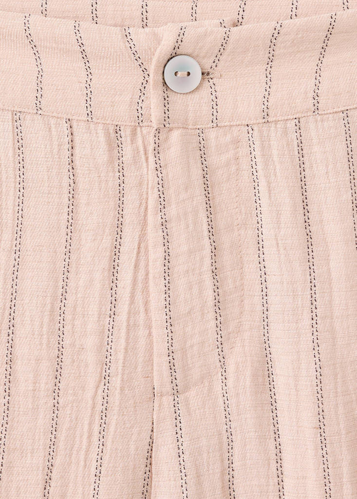 Low-rise textured striped trousers — Pastel Pink