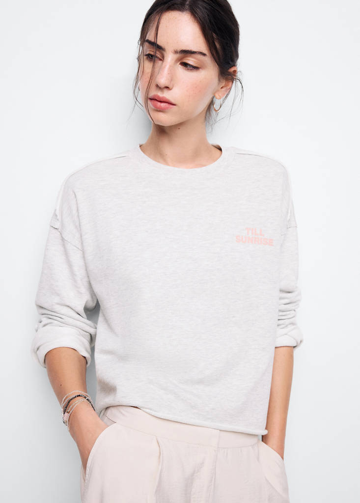 Sweatshirt with printed text — Light Heather Grey