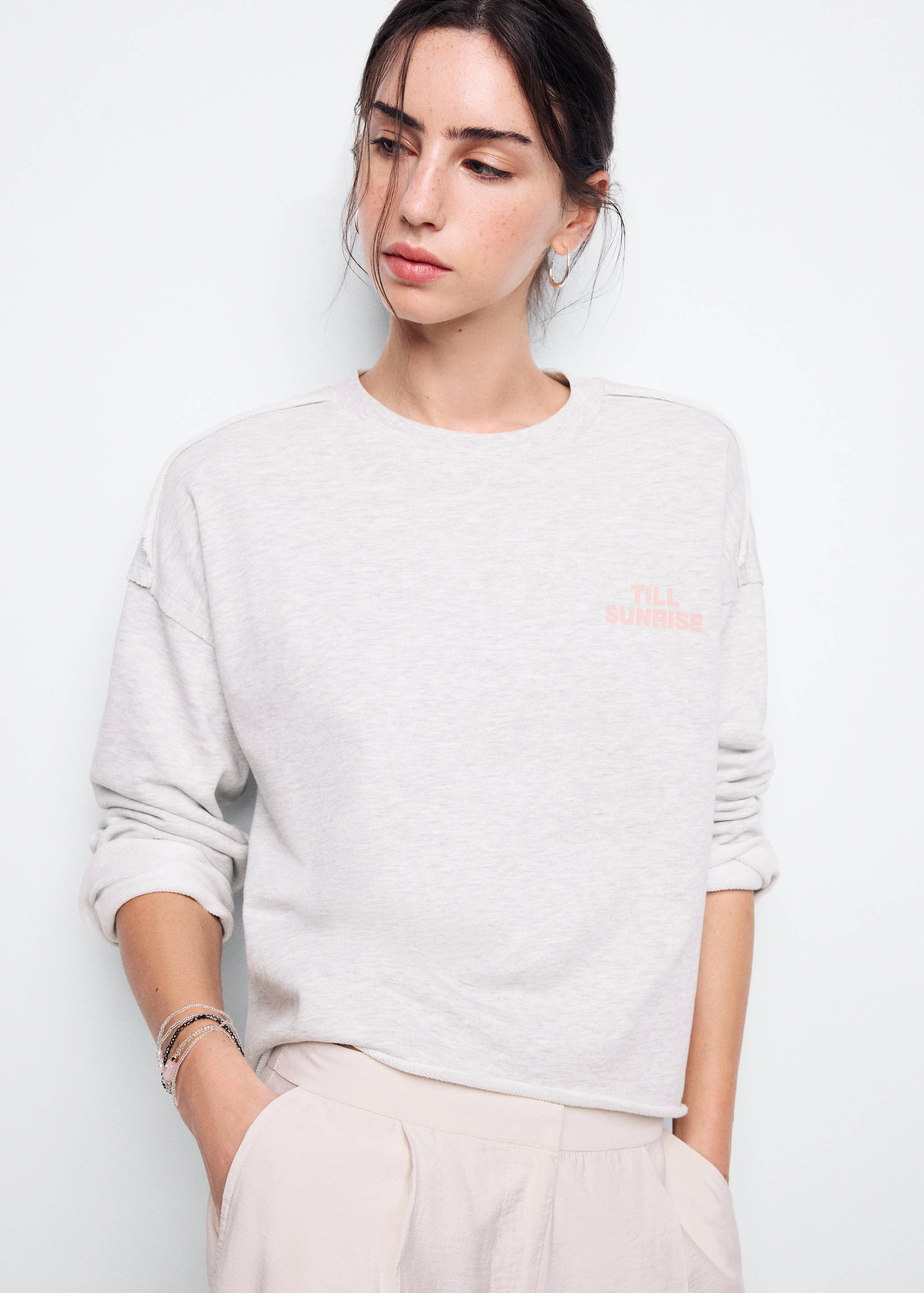 Sweatshirt with printed text - Medium plane