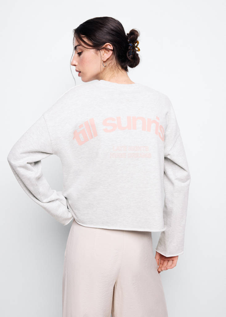Sweatshirt with printed text — Light Heather Grey