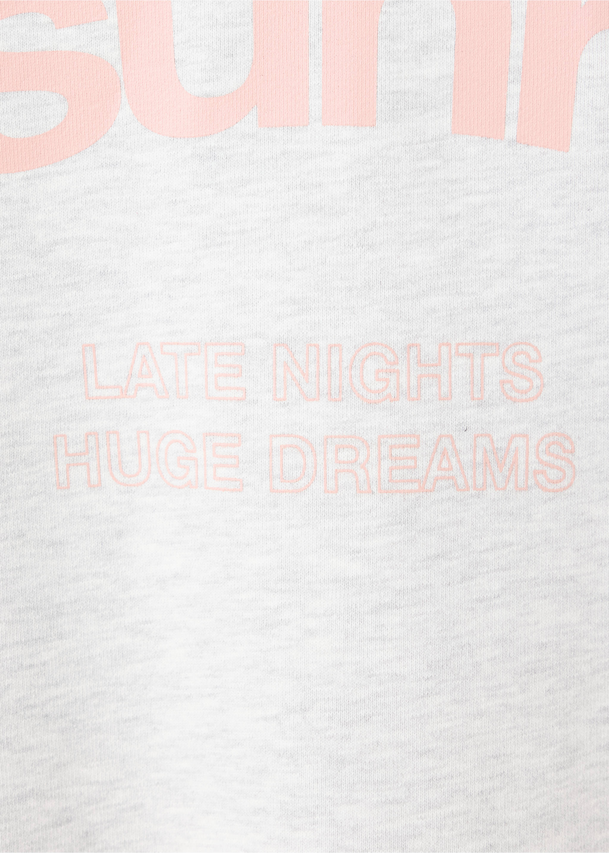 Sweatshirt with printed text - Details of the article 0, Light Heather Grey. Ref: 37074094-00.