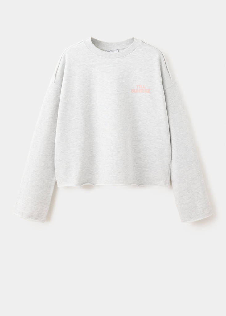 Sweatshirt with printed text — Light Heather Grey