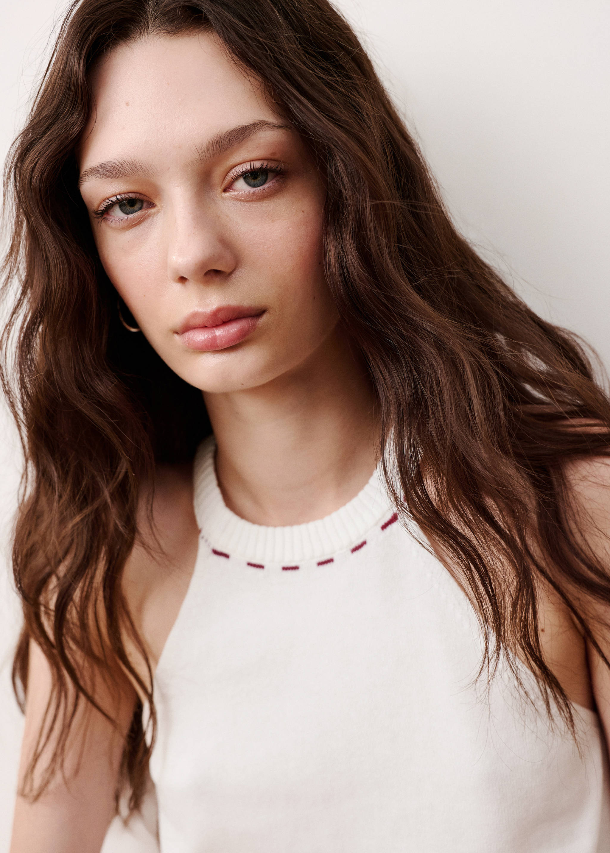 Contrast knit halter top - Details of the article 1