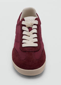Contrast leather trainers — Burgundy 4