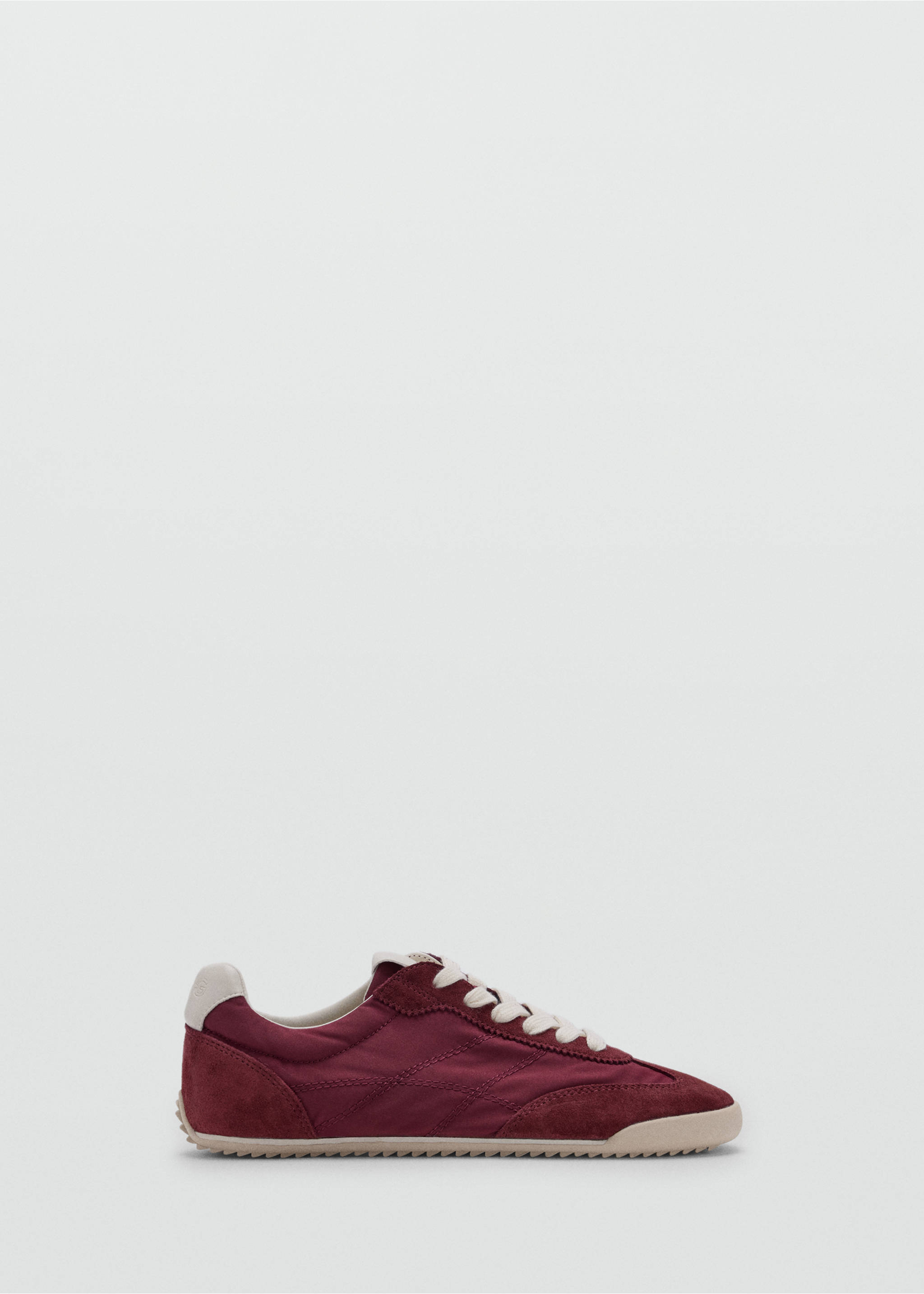 Contrast leather trainers - Article without model, Burgundy. Ref: 37074096-00.
