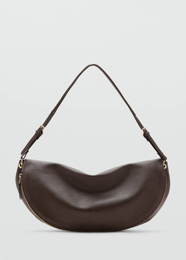 Mango Sac Porté Épaule Ovale In Chocolat