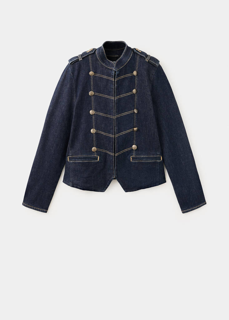 Denim jacket with decorative toggles - thumbnail 4