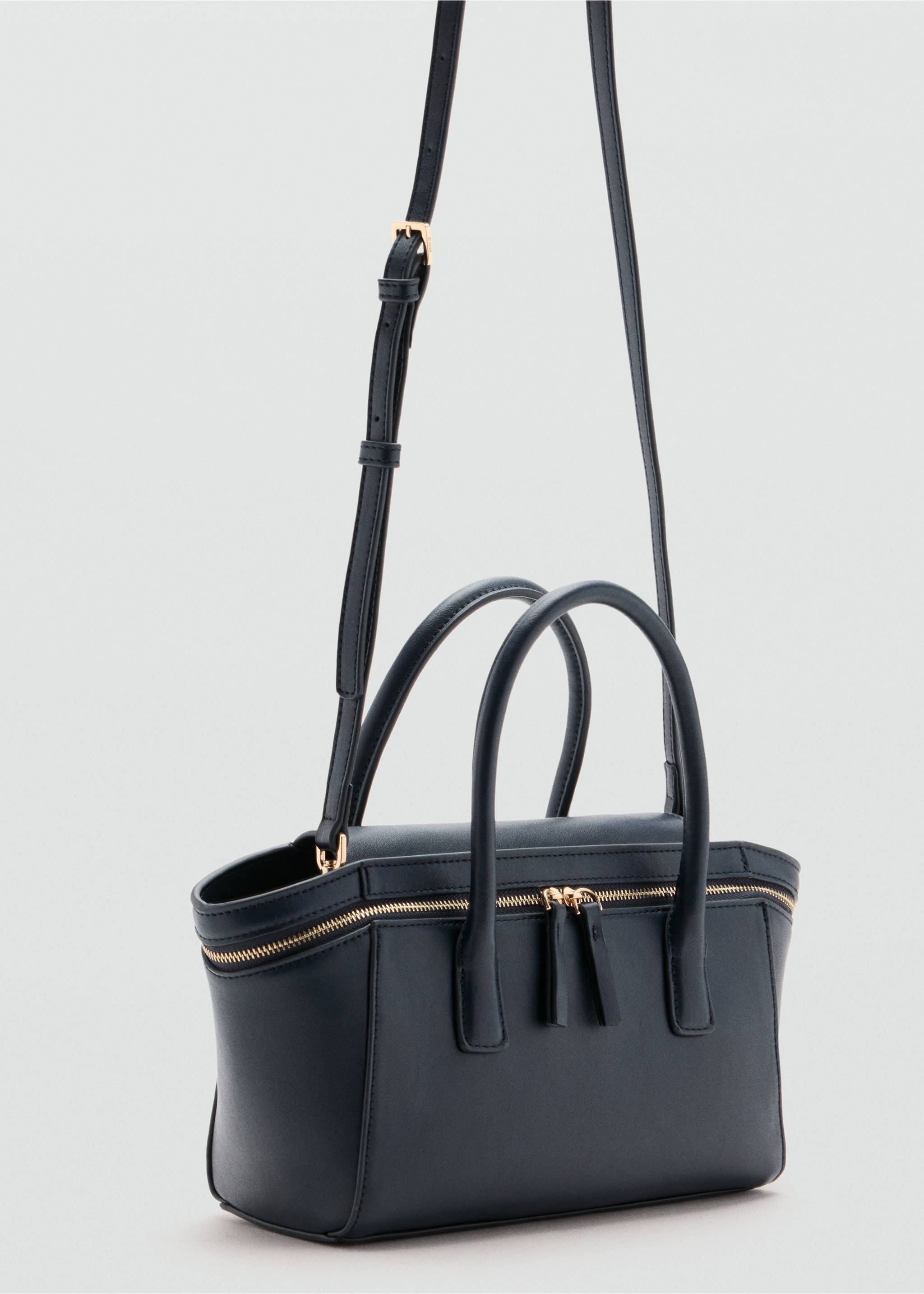 Handbag with zips - Medium plane, Navy. Ref: 37074099-00.