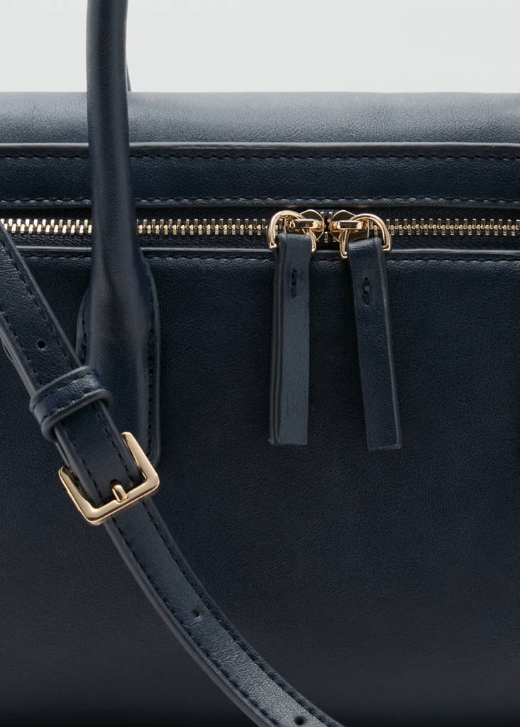 Handbag with zips — Navy