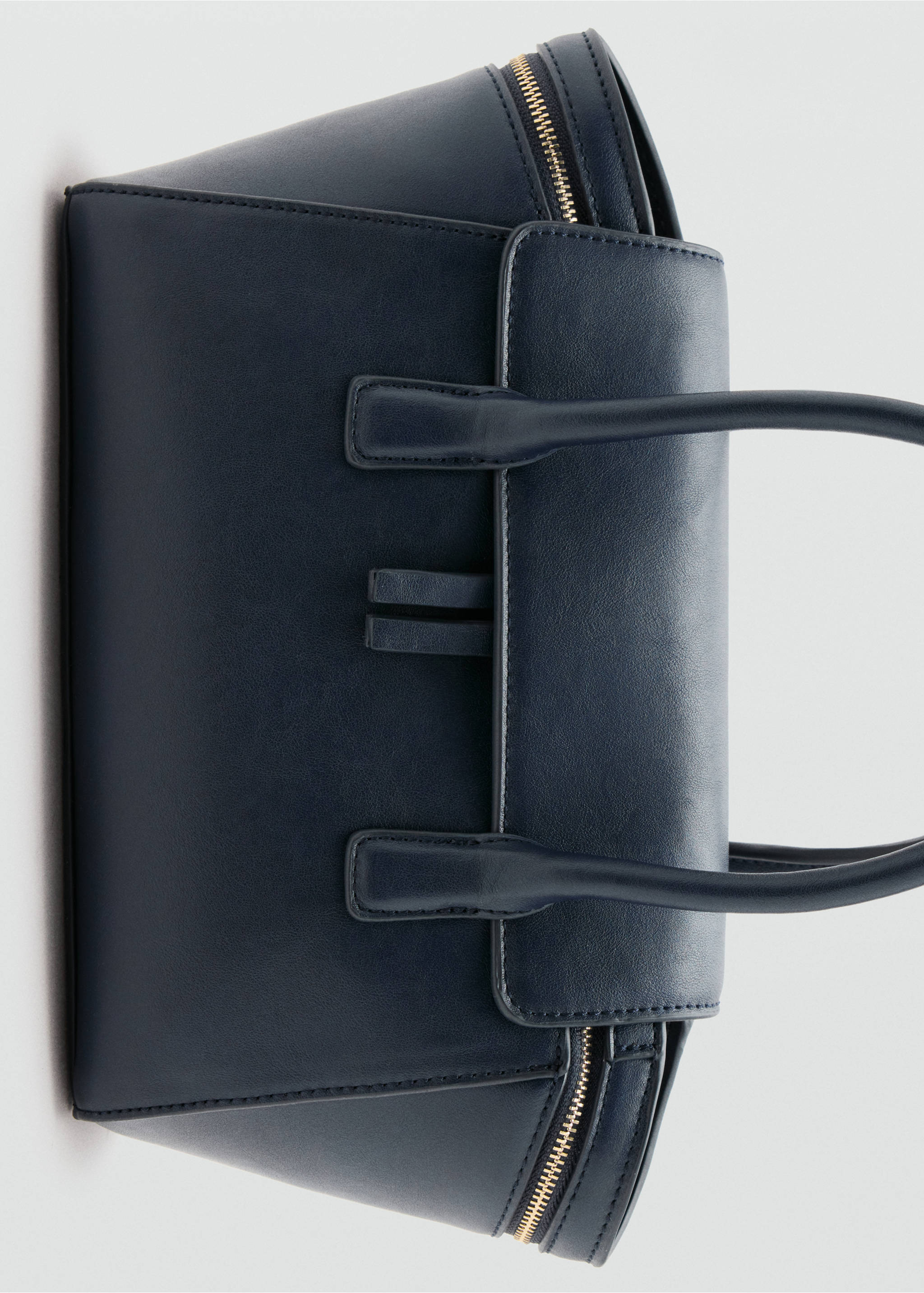 Handbag with zips - Details of the article 3, Navy. Ref: 37074099-00.