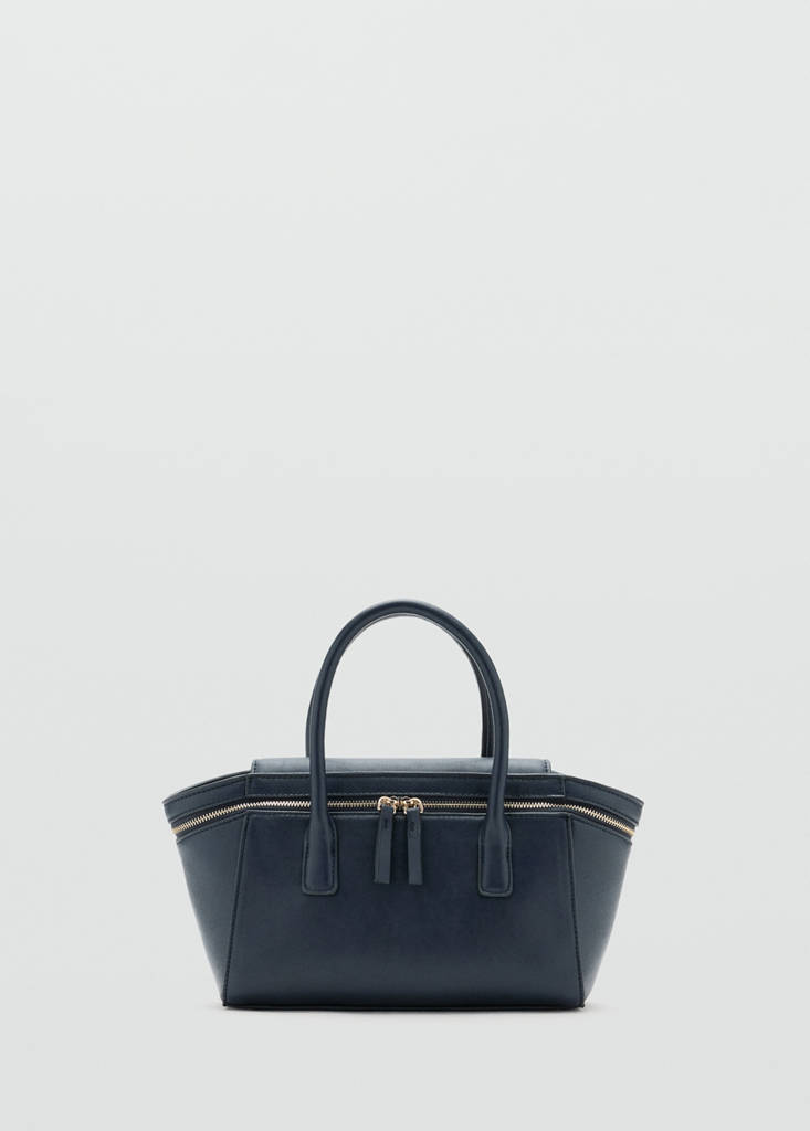 Handbag with zips — Navy