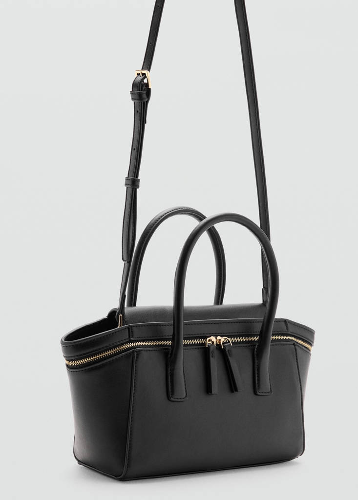 Handbag with zips — Black