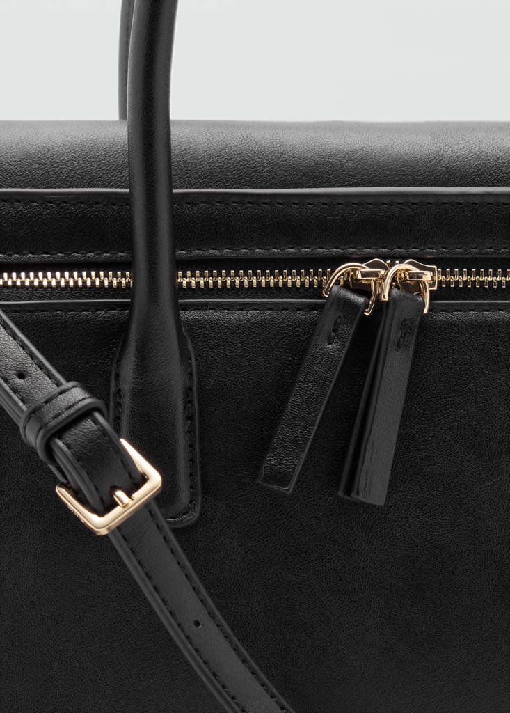 Handbag with zips — Black