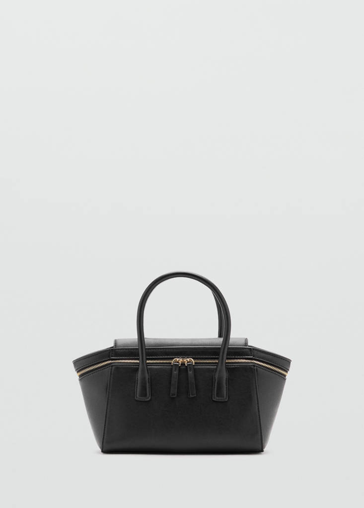 Handbag with zips — Black