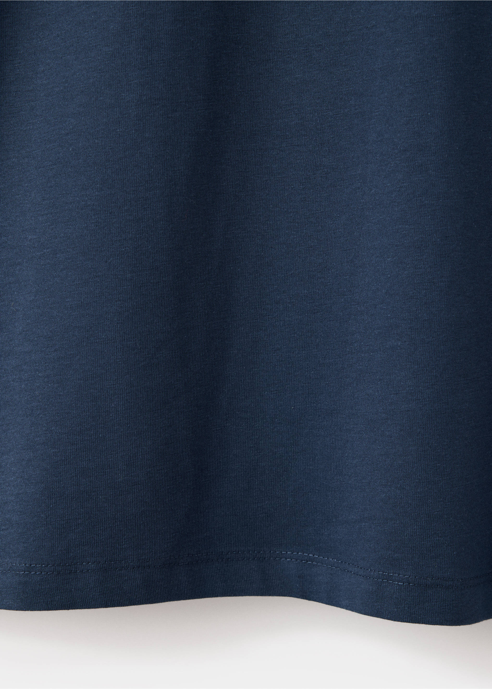 Cotton T-shirt with stitching details - Details of the article 0, Navy. Ref: 37074100-00.
