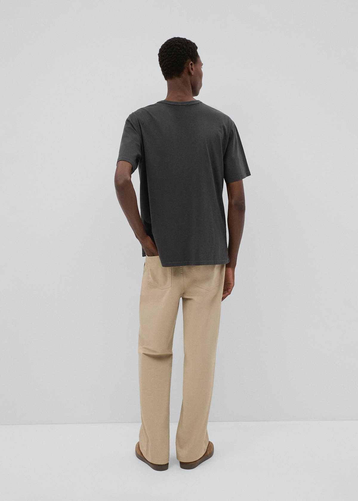 Short-sleeved cotton t-shirt — Charcoal