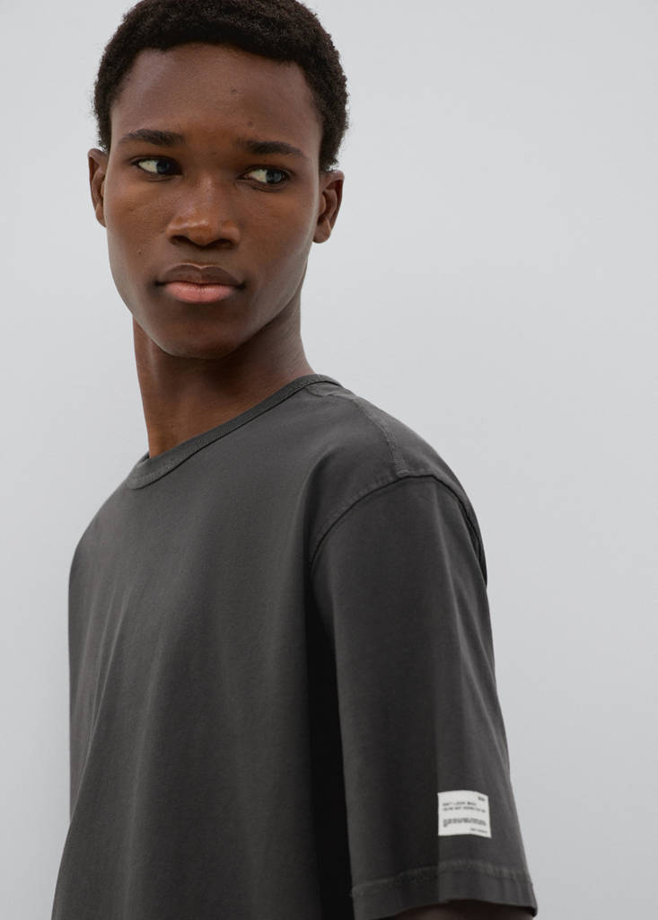 Patch cotton t-shirt — Charcoal