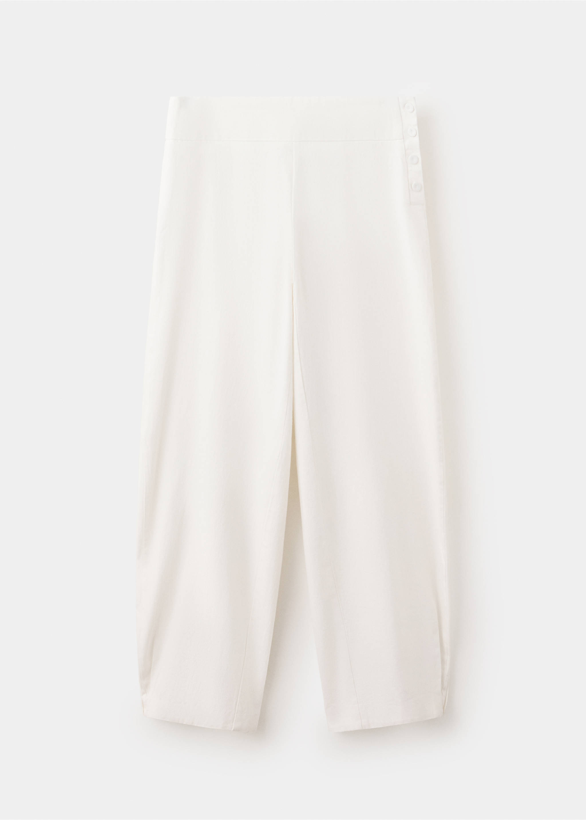 Barrel trousers with button detail - Article without model, Off White. Ref: 37074102-00.
