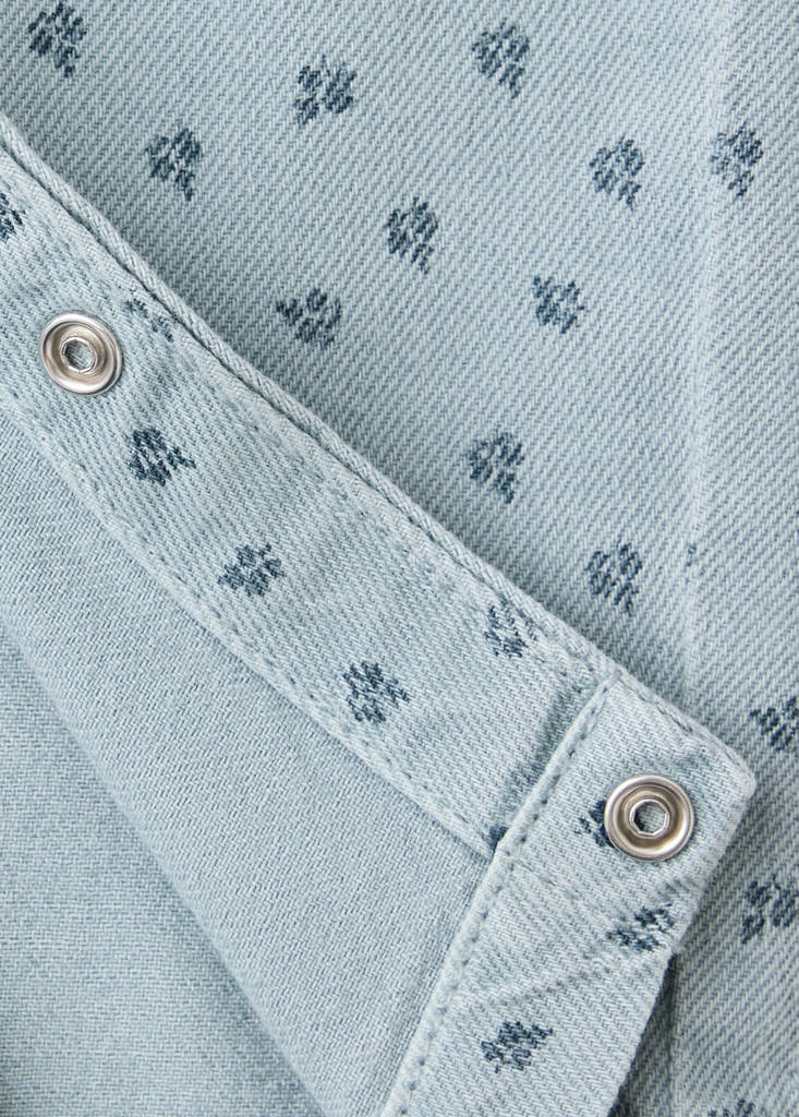 Floral print denim dungarees — Blue