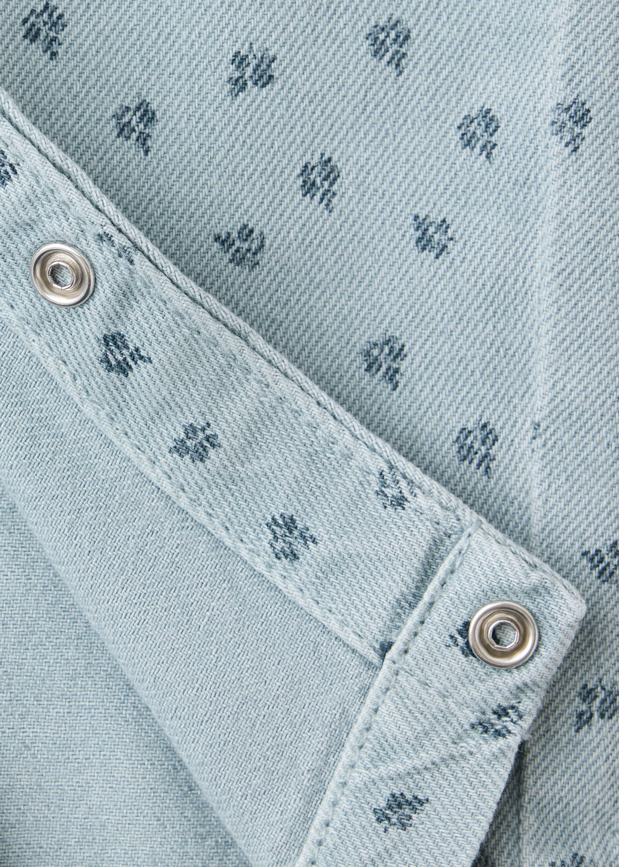 Latzhose aus Denim mit Blumenmuster - Detail des Artikels 0