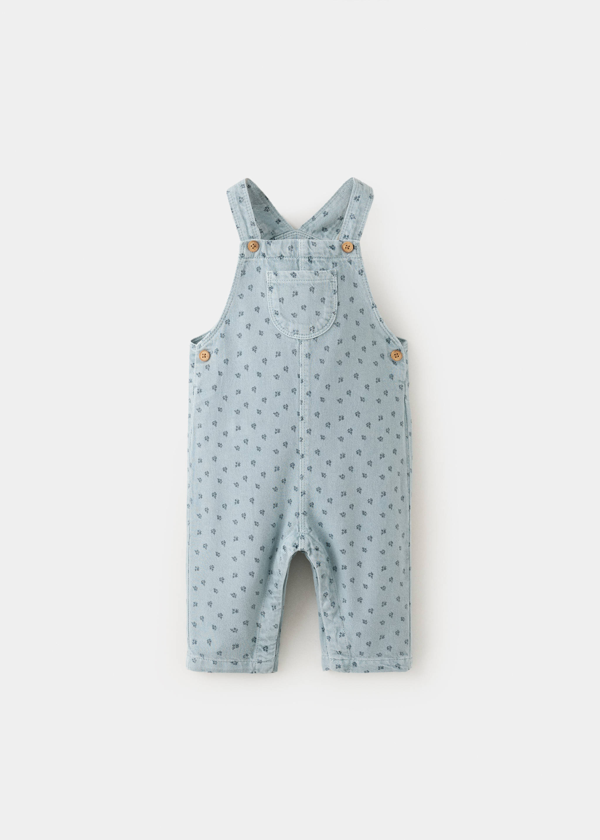 Latzhose aus Denim mit Blumenmuster - Artikel ohne Model