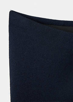 Contrast stripe capri knit trousers — Navy 7