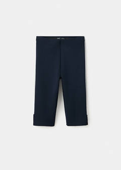 Contrast stripe capri knit trousers — Navy 5