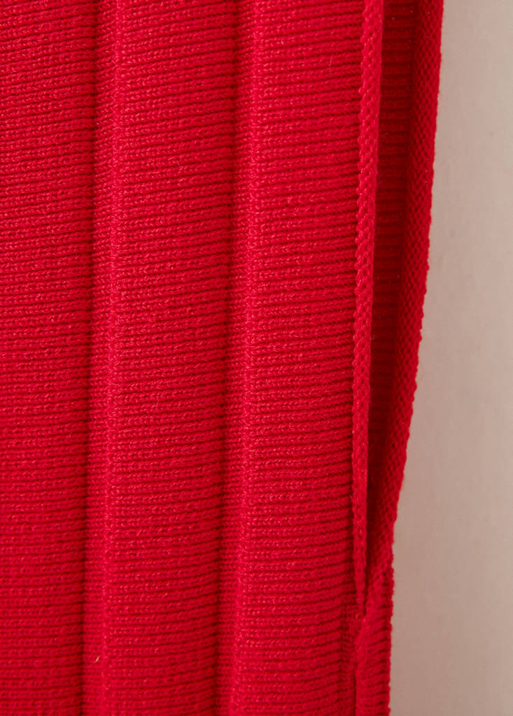 Ribbed knit dress — Red