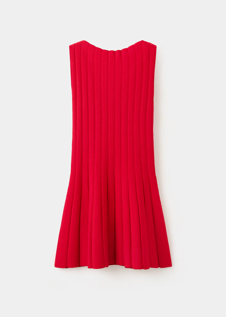 Ribbed knit dress — Red