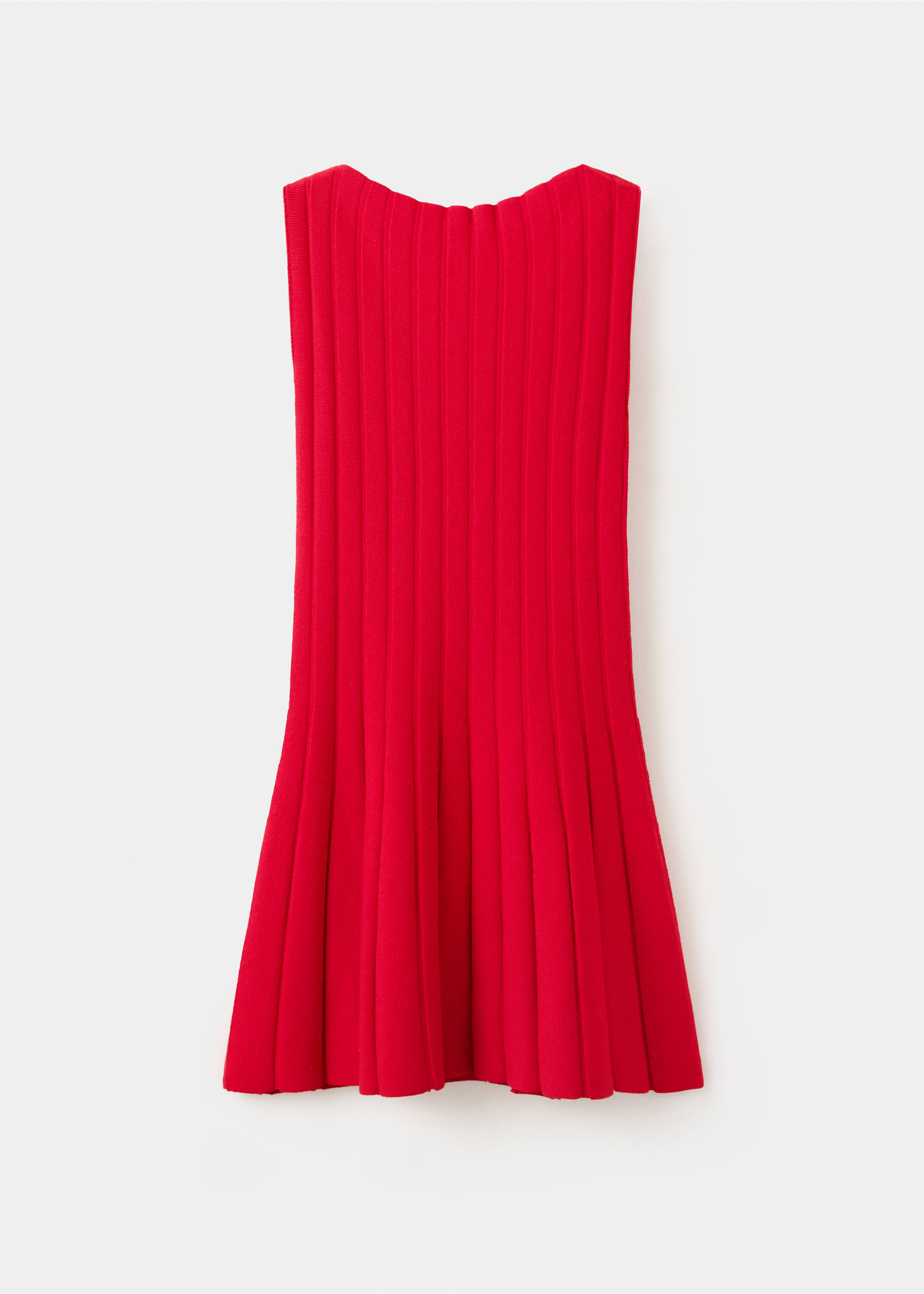 Ribbed knit dress - Article without model, Red. Ref: 37074106-00.