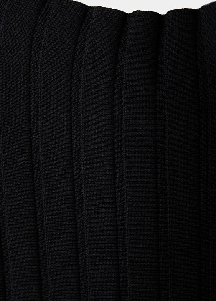 Ribbed knit dress — Black