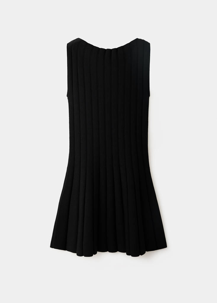 Ribbed knit dress — Black