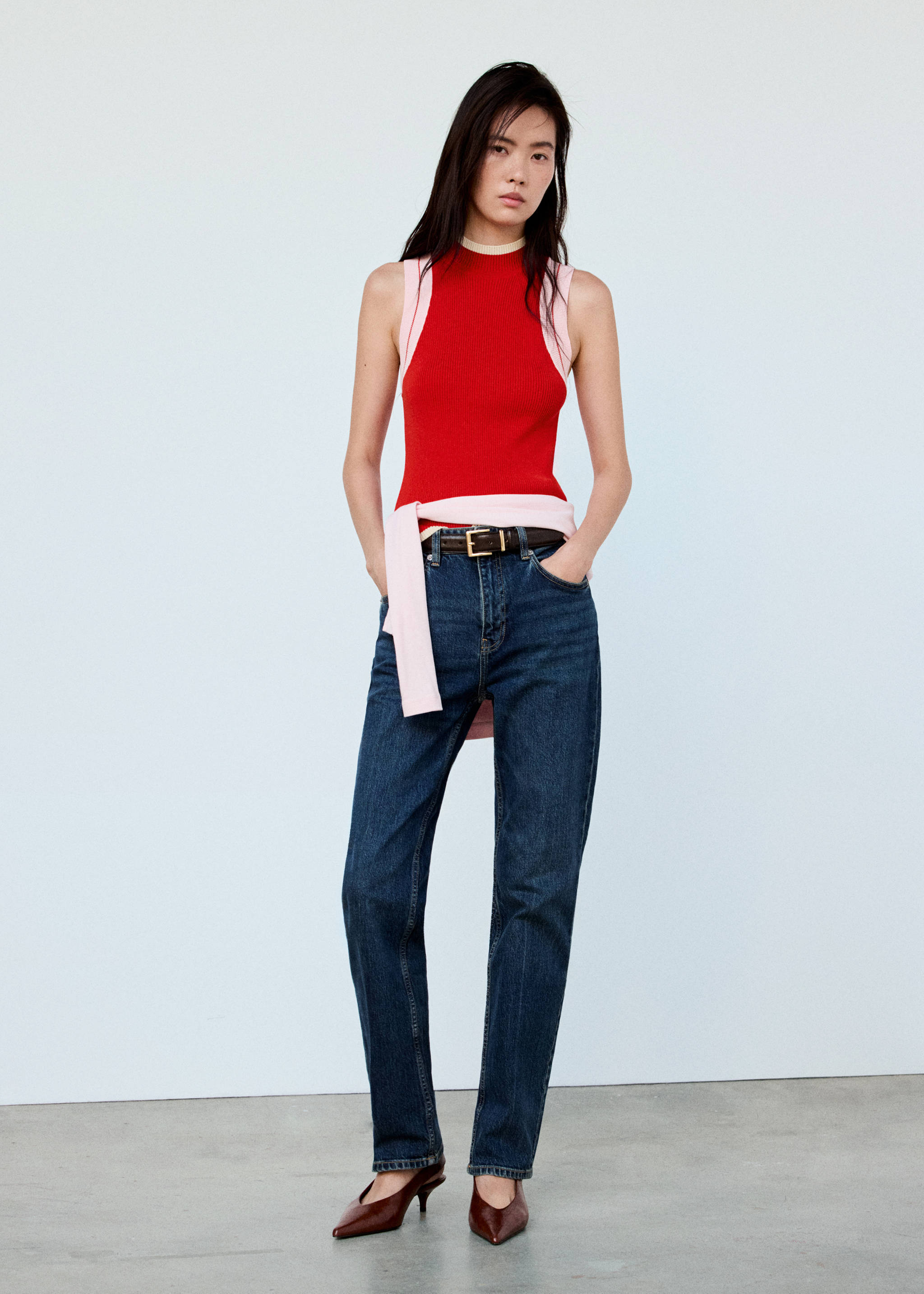 Ribbed top with contrasting trim - General plane
