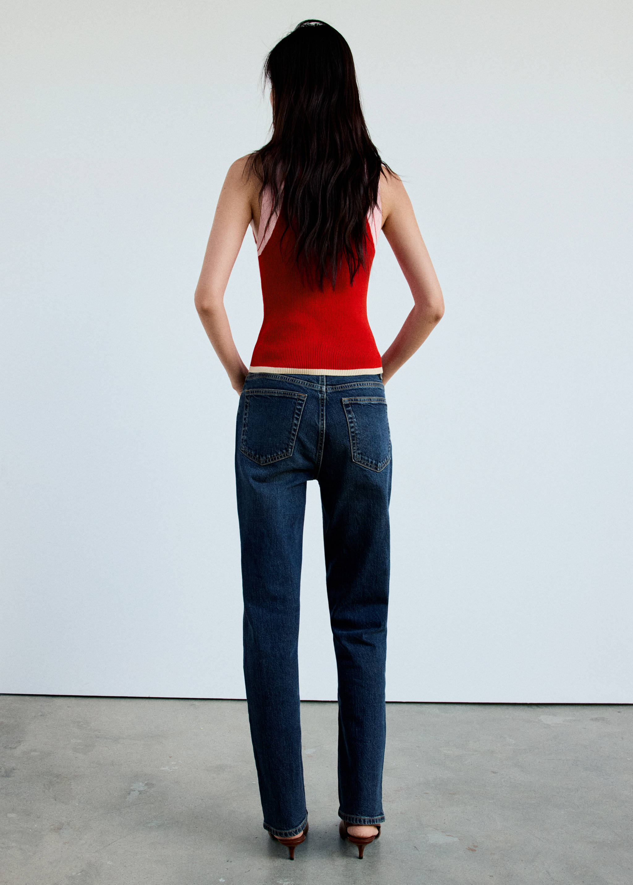 Ribbed top with contrasting trim - Reverse of the article