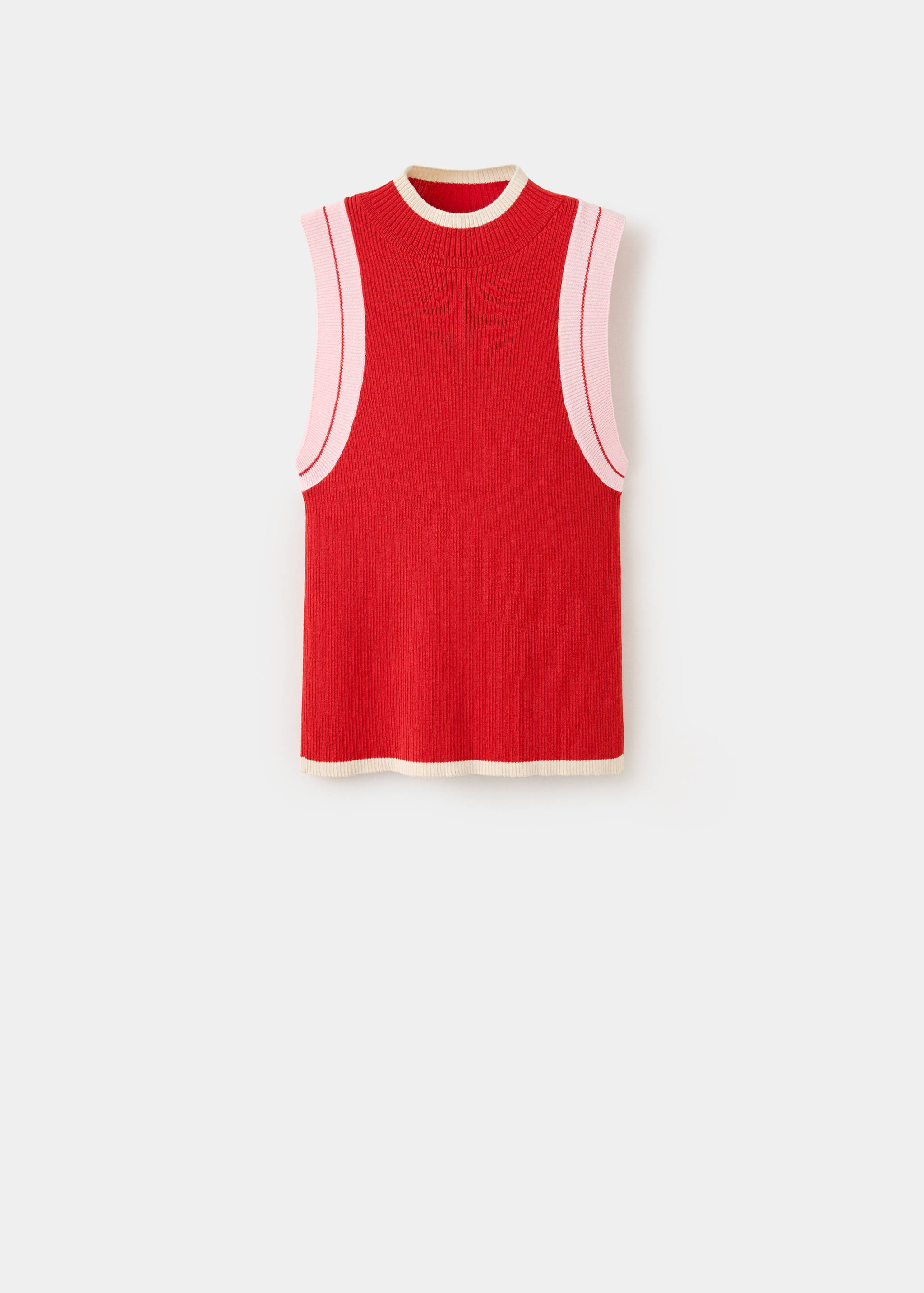 Ribbed top with contrasting trim - Article without model