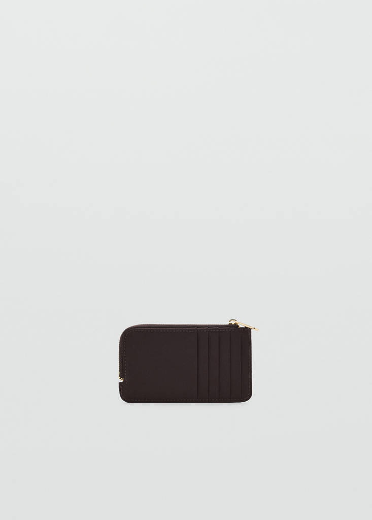 Nylon zip cardholder — Chocolate