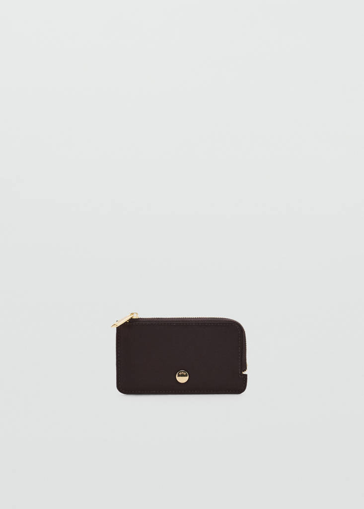 Nylon zip cardholder — Chocolate