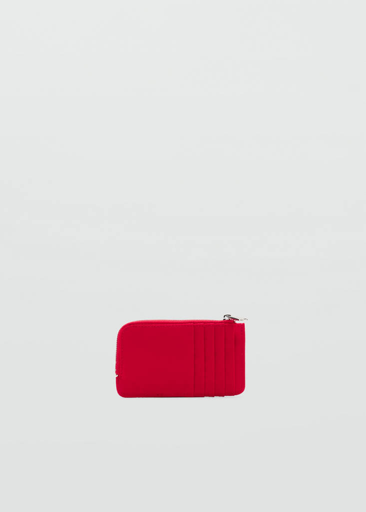 Nylon zip cardholder — Red