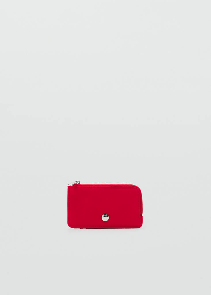 Nylon zip cardholder — Red