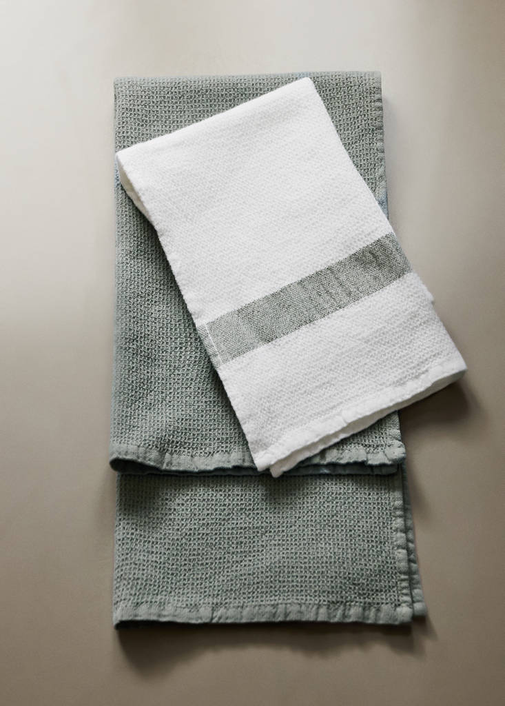 100% cotton waffle terry matching towels